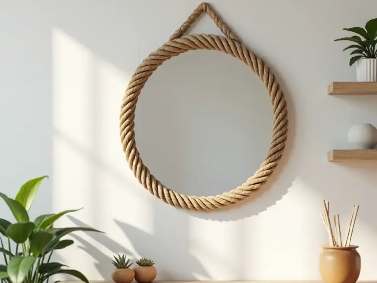 Como Fazer Espelho com Moldura de Corda: Passo a Passo DIY Como Fazer Espelho com Moldura de Corda: Passo a Passo DIY