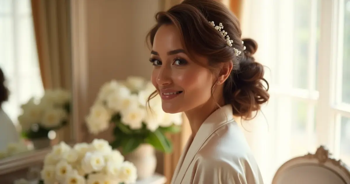 Como fazer penteado semi preso com volume no topo para noiva que dura a noite toda
