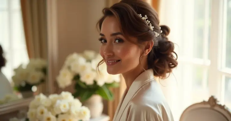 Como fazer penteado semi preso com volume no topo para noiva que dura a noite toda