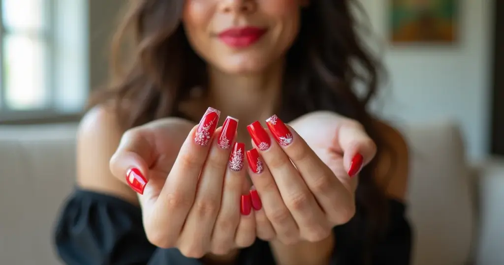27 Ideias de Unhas Vermelho e Branco que Parecem Salão (Você Faz em Casa)