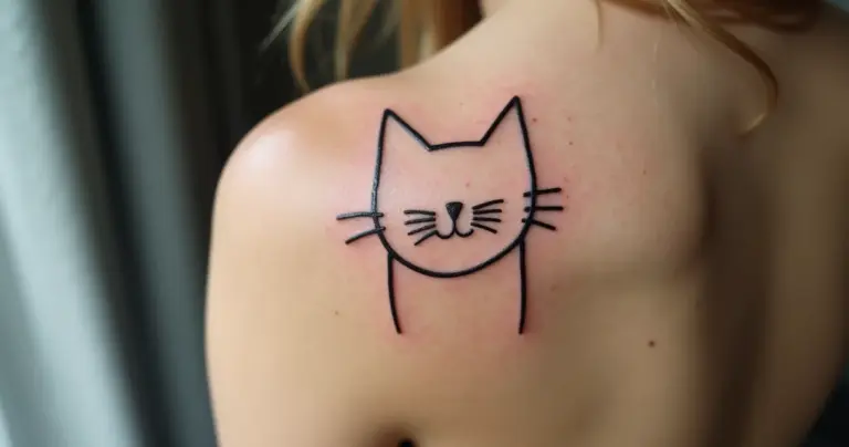 Tattoo Gatinho Contorno: Elegância Minimalista em 2026