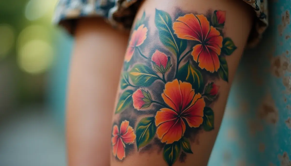 Tatuagem Feminina Na Coxa Colorida: A Tendência Chique de 2026! Tatuagem Feminina Na Coxa Colorida: A Tendência Chique de 2026!