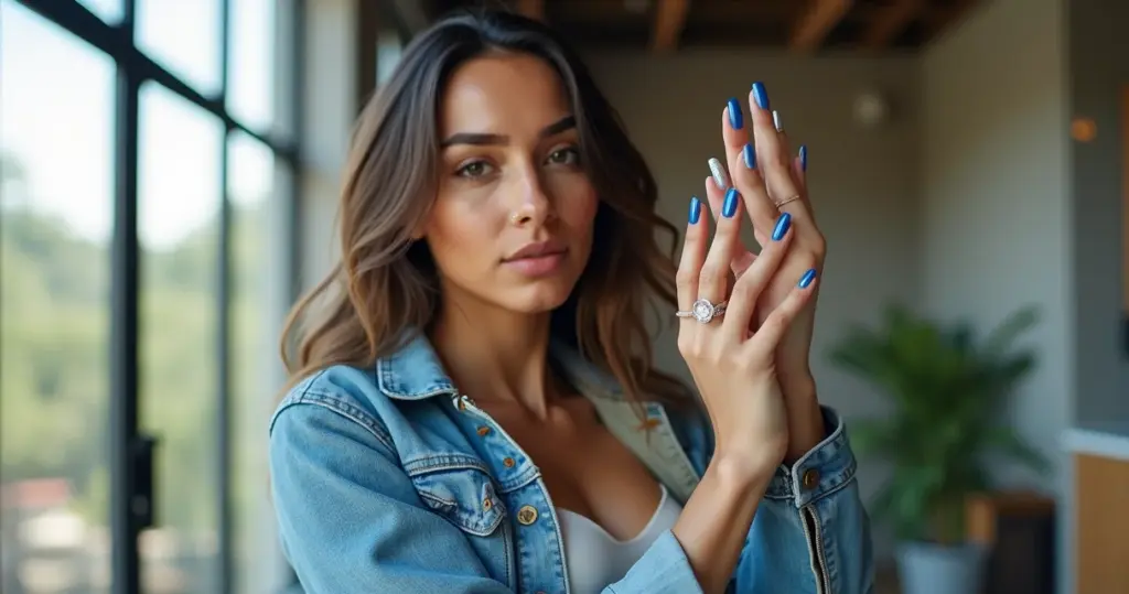 12 Ideias de Unha de Fibra Azul ou Gel Azul: Escolha Certa para Seu Estilo
