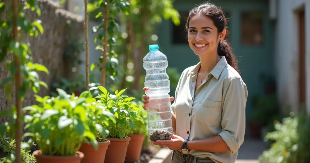 Como fazer sistema irrigação garrafa pet vertical que dura 7 dias sem regar