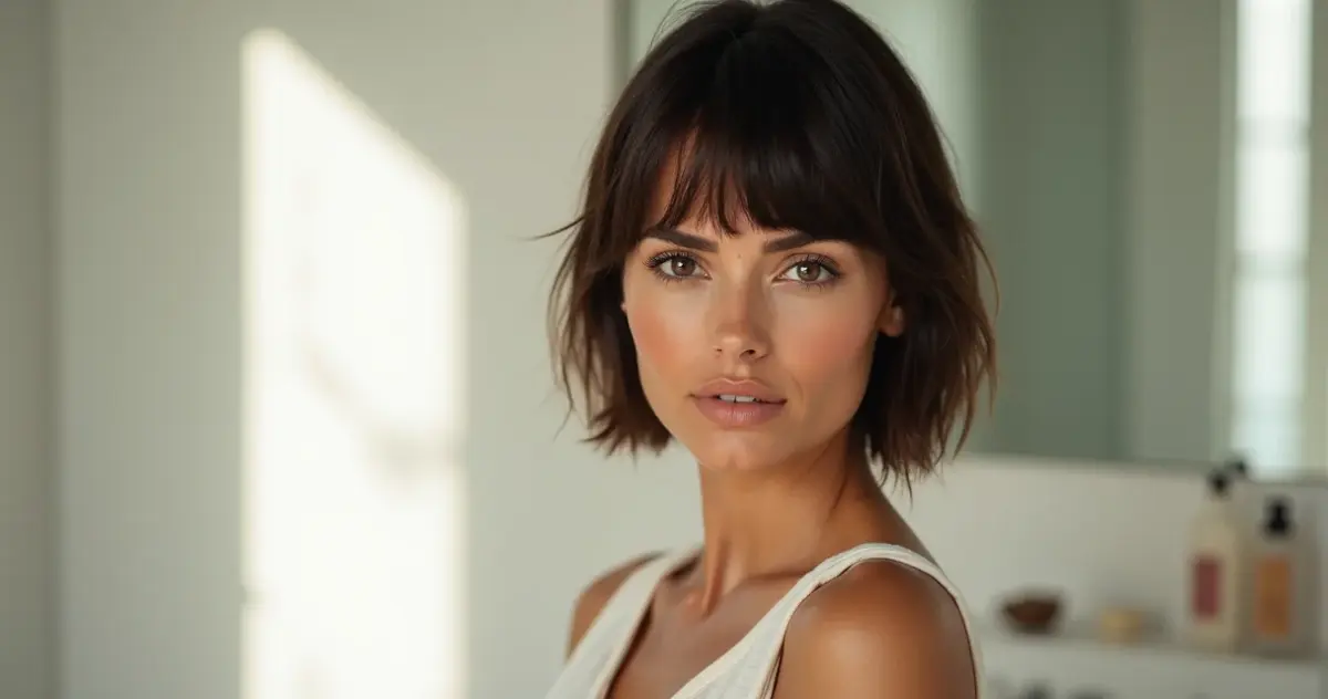 Como secar franja cortininha em cabelo liso curto com volume que dura o dia todo