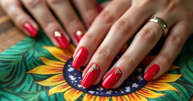 18 Ideias de Decoração de Unha em Gel Vermelha para Você Brilhar