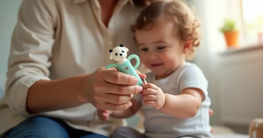 Desenho cortando unhas tesoura ou cortador infantil: técnica que acaba com o choro