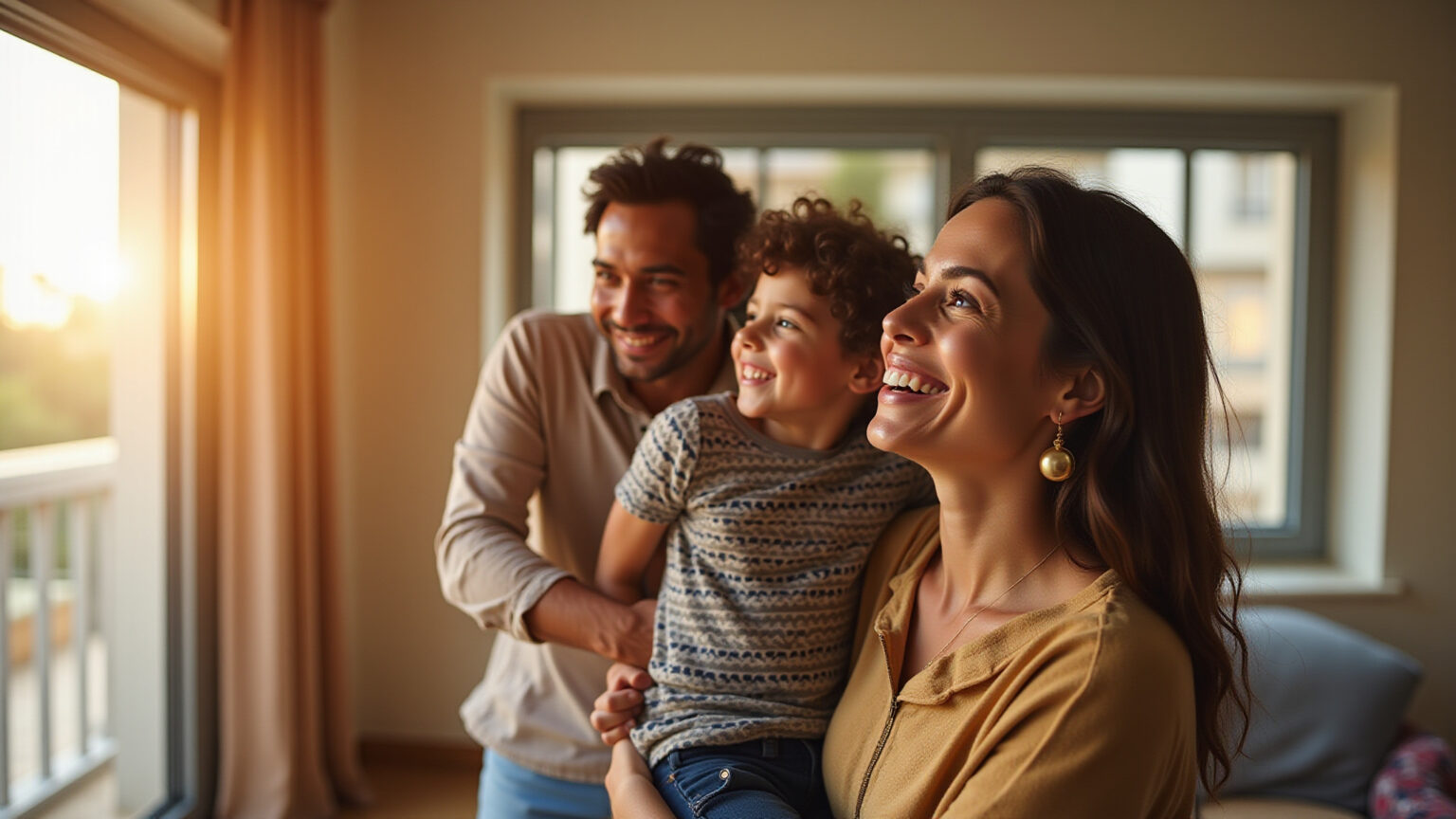 Família brasileira planejando mudança para o exterior com otimismo.