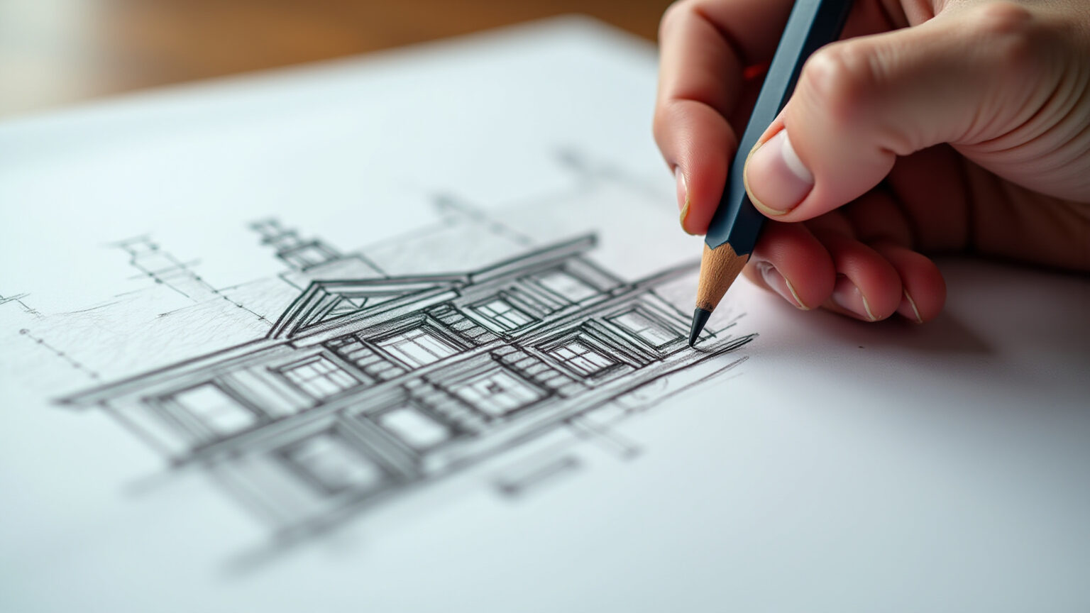 Palpitano funciona mesmo ou é só promessa? Review honesto Mão desenhando projeto arquitetônico complexo com lapiseira.