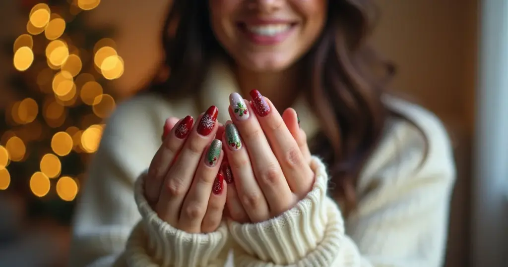 47 Ideias de Unhas Decoradas Natalinas para Copiar e Brilhar em 2026