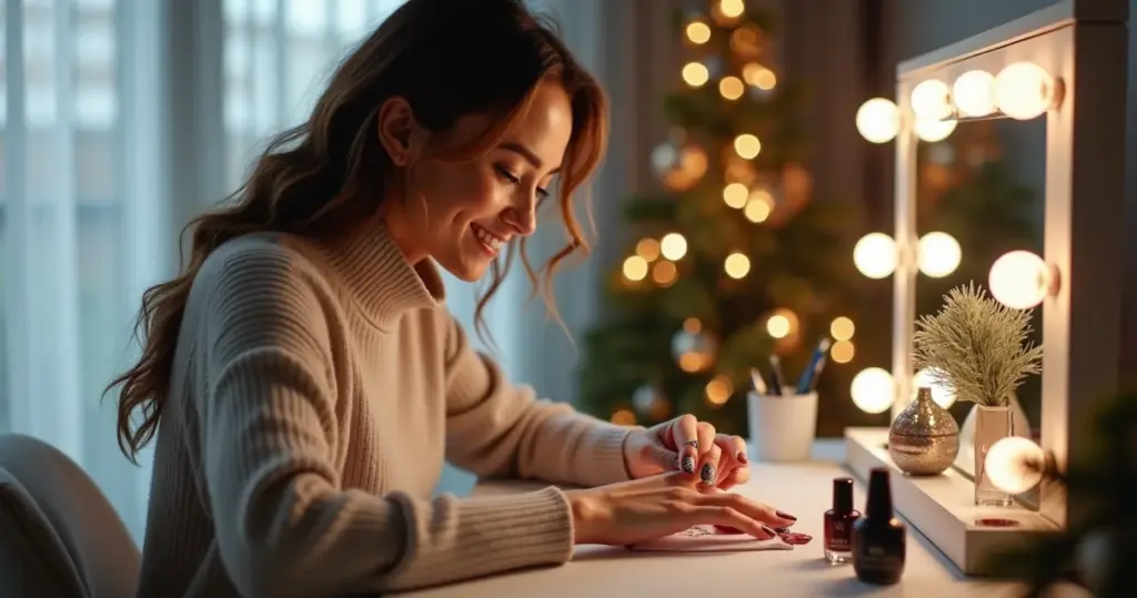 Passo a passo unha decorada natal floco de neve: arrase com elegância em casa