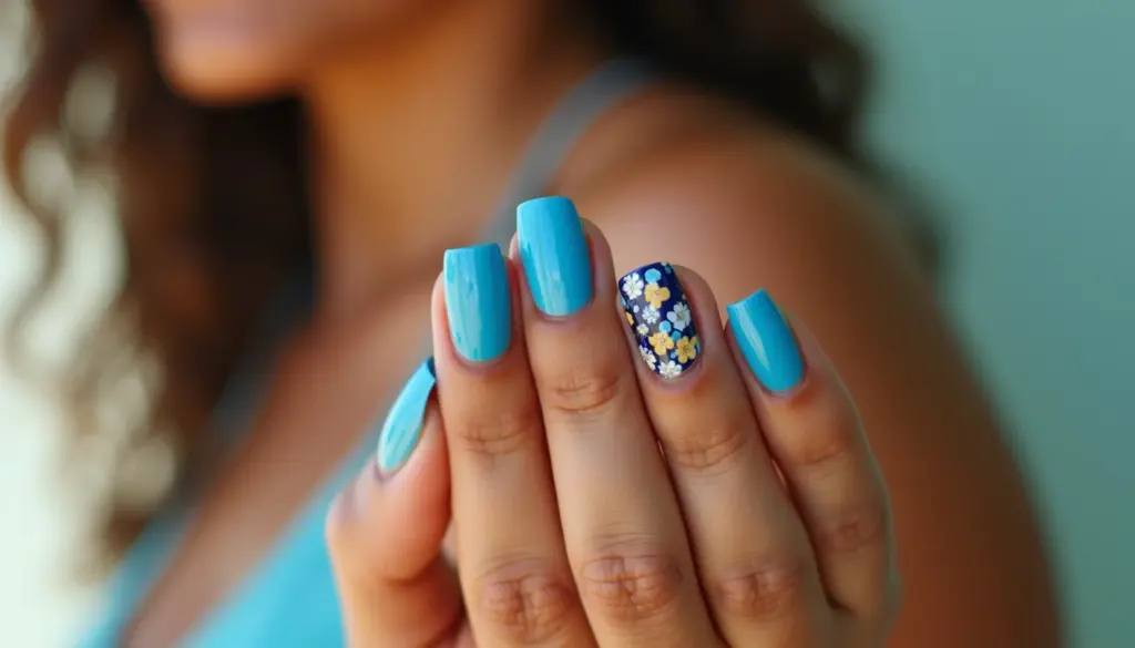 60 Ideias de Unha Decorada Azul para Copiar Agora