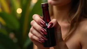 45 Ideias de Unha Vinho com Glitter Elegantes e Fáceis