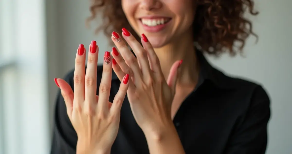 3 Ideias de Unhas de Gel Curtas Vermelhas que Alongam Seus Dedos
