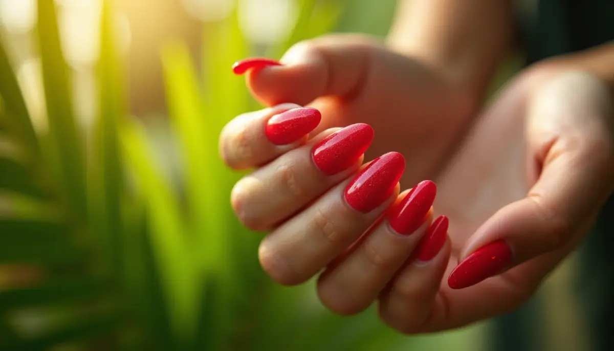 37 Ideias de Unhas em Gel Vermelha com Glitter que Duram 20 Dias