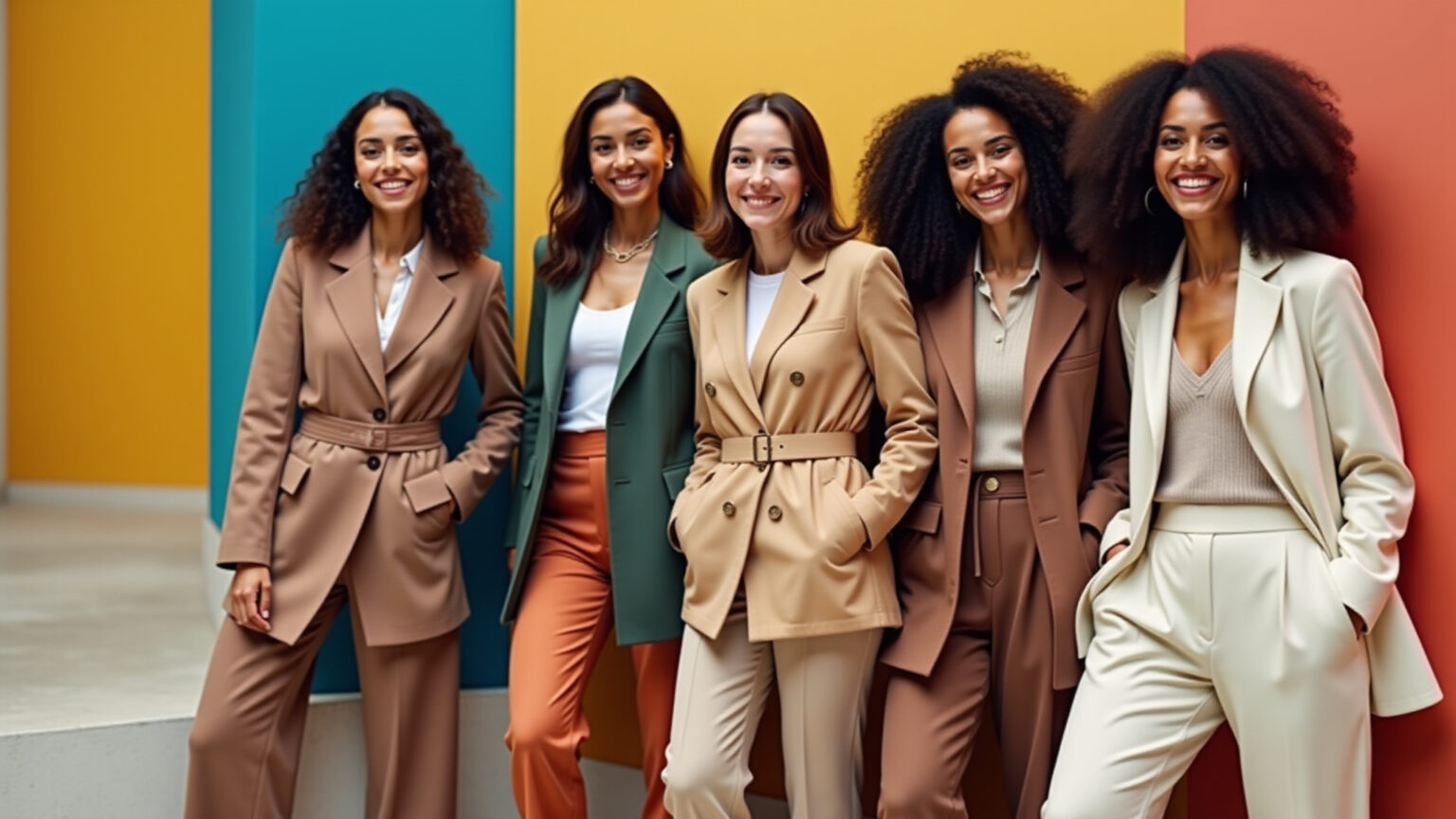 Mulheres brasileiras diversas usando looks coreanos adaptados ao Brasil.