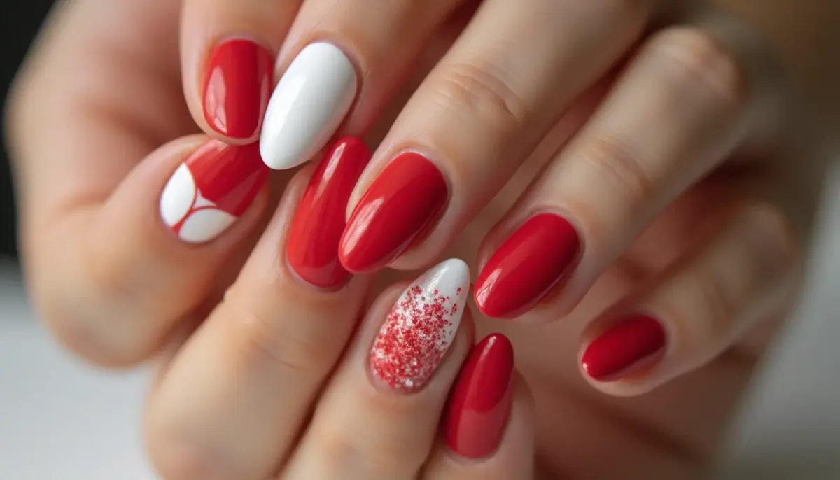 54 Ideias de Unhas Vermelhas Com Branco Que São Puro Charme em 2026