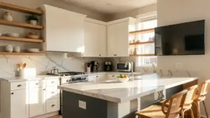 8 Opções de BALCÃO DE MÁRMORE PARA COZINHA PEQUENA (Fotos e Dicas)