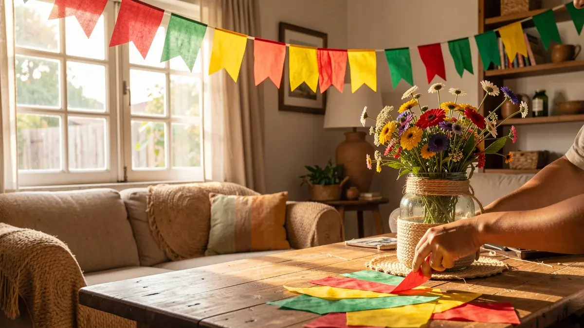 Decoração de Festa Junina Artesanal e Barata (Passo a Passo)