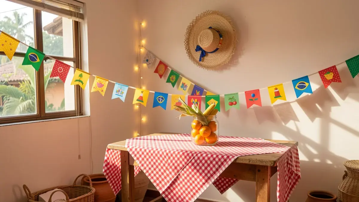 DECORAÇÃO FESTA JUNINA SIMPLES (Charme sem Gastar Muito)