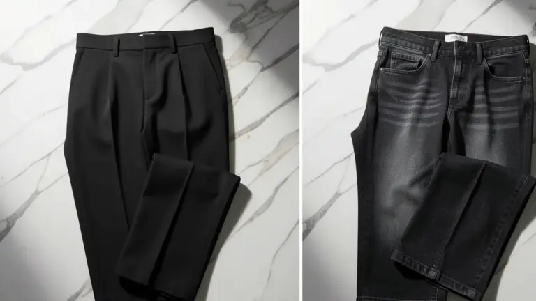 Diferença Entre Calça Preta de Alfaiataria e Jeans para Looks Versáteis