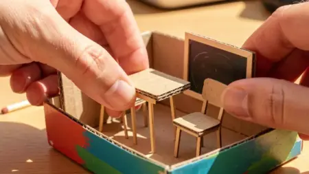Maquete de Sala de Aula Passo a Passo com Materiais Reciclados