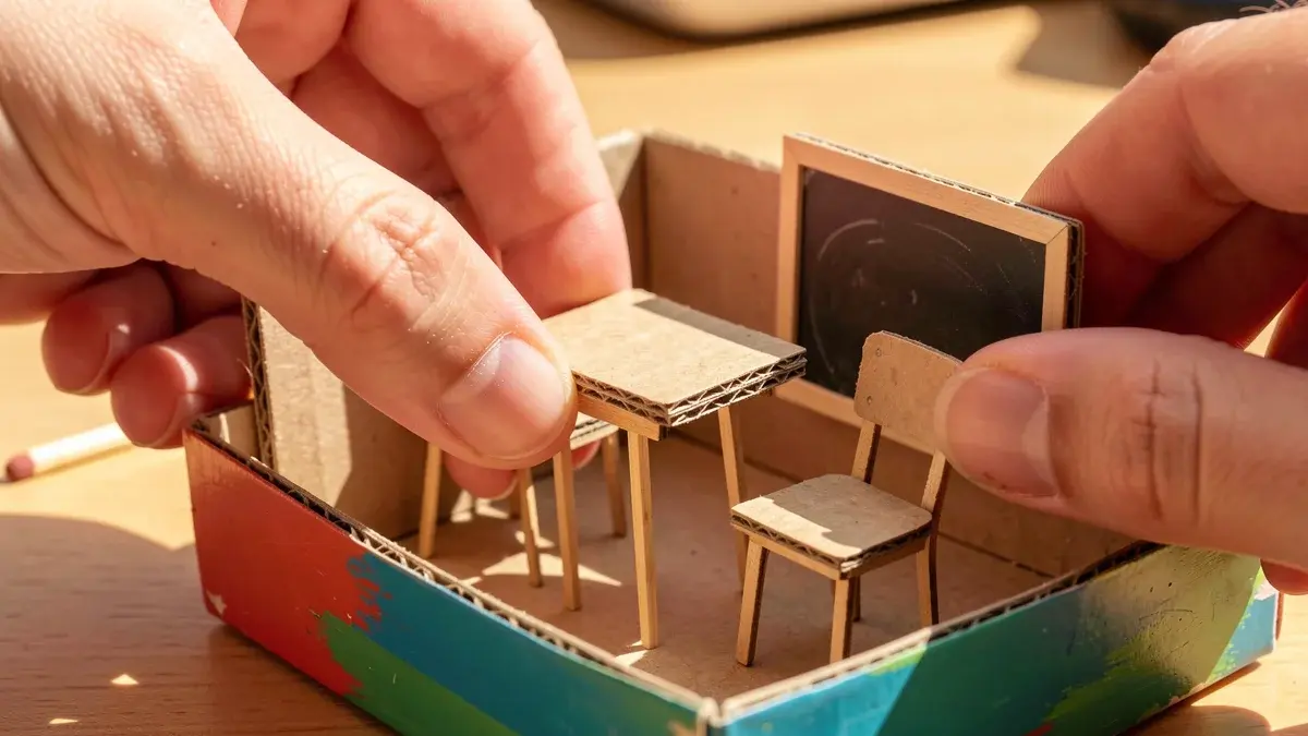 Maquete de Sala de Aula Passo a Passo com Materiais Reciclados