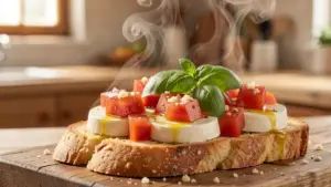 BRUSCHETTA CAPRESE: Receita Autêntica em 15 Min (Passo a Passo)