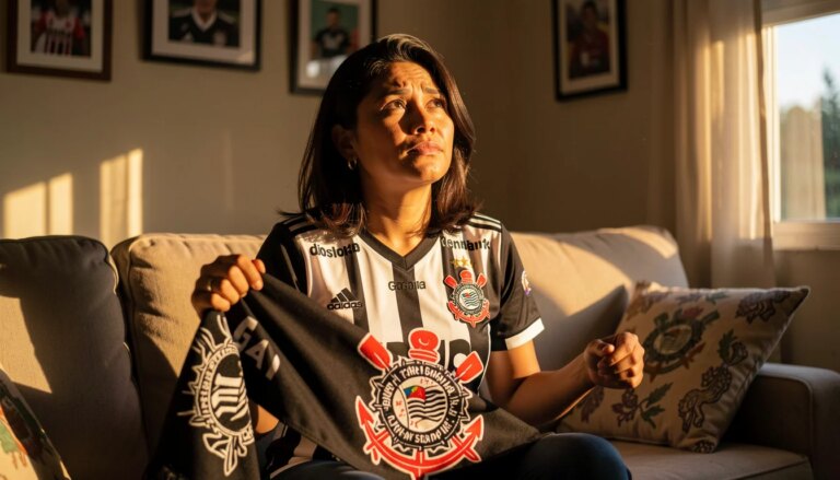 Quantos títulos o Corinthians tem: levantamento completo de conquistas oficiais e internacionais Torcedora corintiana emocionada segurando cachecol do Corinthians em casa